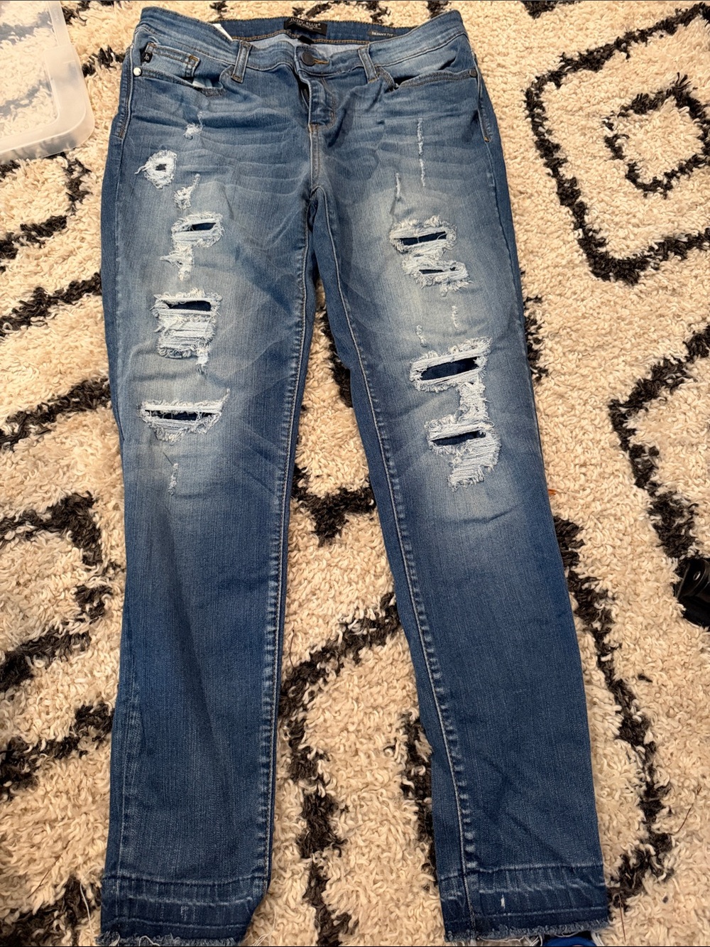 Judy Blue Distressed Medium Blue Skinny Jeans